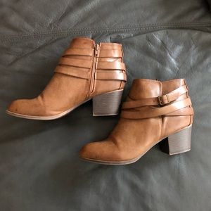 No Parking Cognac Ankle Booties Size 10
